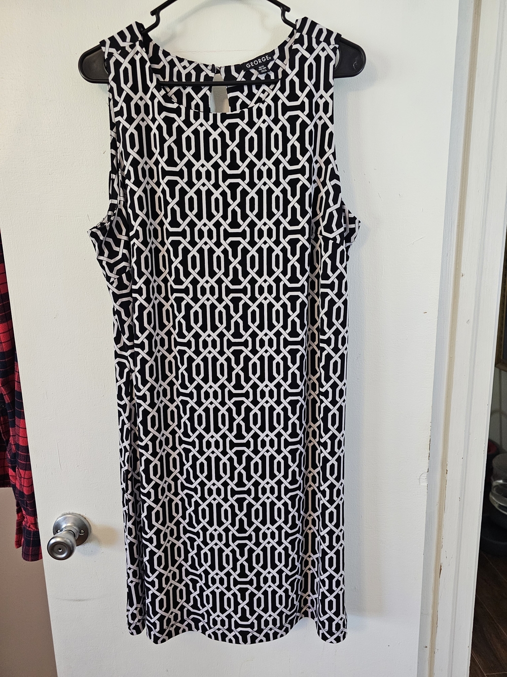 George Women's Black & White Geometric Sleeveless Dress
